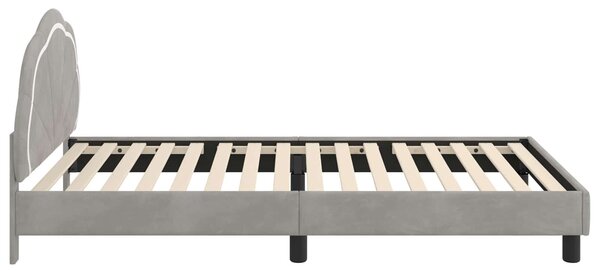 VidaXL Gyerekágy kerettel Világosszürke 80 x 200 cm Bársony