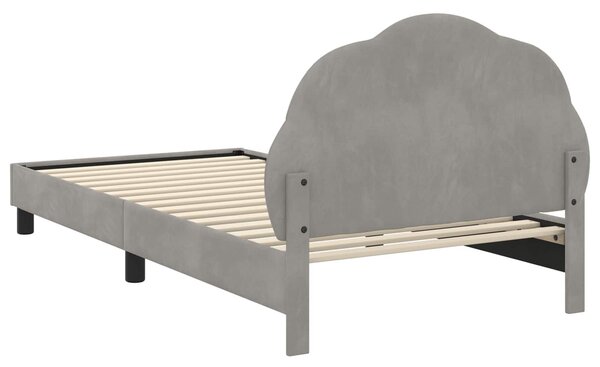 VidaXL Gyerekágy kerettel Világosszürke 80 x 200 cm Bársony