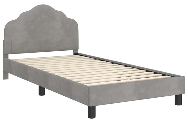 VidaXL Gyerekágy kerettel Világosszürke 80 x 200 cm Bársony