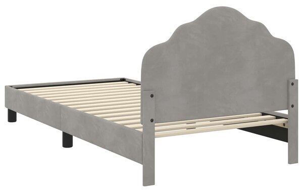 VidaXL Gyerekágy kerettel Világosszürke 80 x 200 cm Bársony