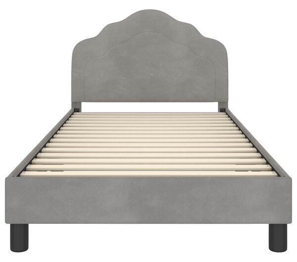 VidaXL Gyerekágy kerettel Világosszürke 80 x 200 cm Bársony