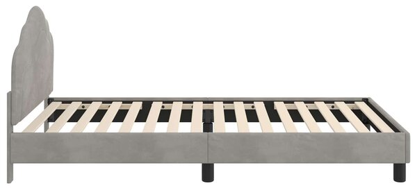 VidaXL Gyerekágy kerettel Világosszürke 80 x 200 cm Bársony