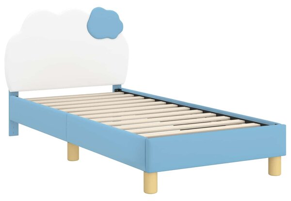 VidaXL Gyerekágy kerettel fejtámlával Kék 80 x 160 cm PU