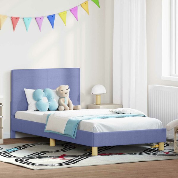 VidaXL Gyerekágy kerettel fejtámlával Farmerkék 90 x 190 cm szövet