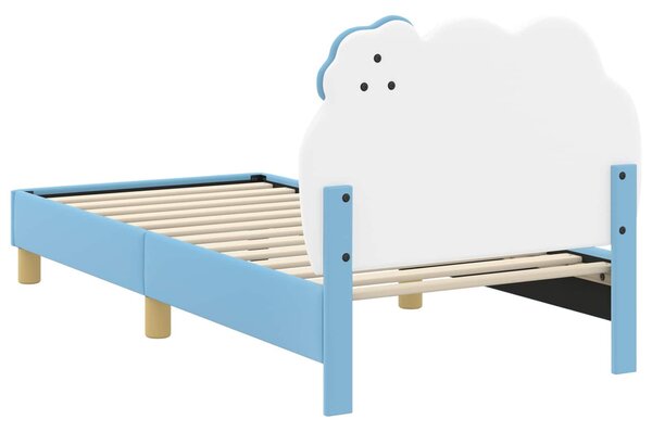 VidaXL Gyerekágy kerettel fejtámlával Kék 80 x 160 cm PU