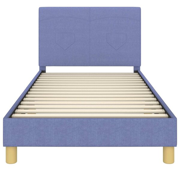 VidaXL Gyerekágy kerettel fejtámlával Farmerkék 90 x 190 cm szövet