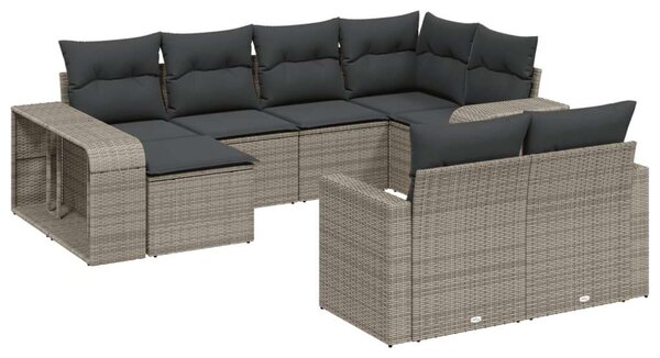 VidaXL Polyrattan Kerti Ülőgarnitúra - 10 részes - Szürke