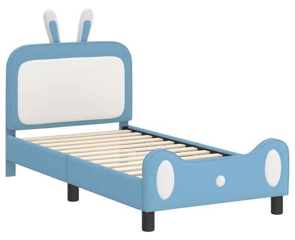 VidaXL Gyerekágy kerettel fejtámlával Kék 80 x 160 cm PU
