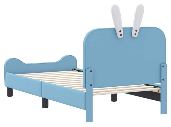 VidaXL Gyerekágy kerettel fejtámlával Kék 80 x 160 cm PU