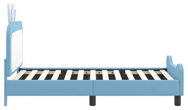 VidaXL Gyerekágy kerettel fejtámlával Kék 80 x 160 cm PU