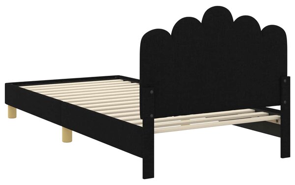 VidaXL Gyerekágy kerettel fejtámlával Fekete 80 x 200 cm Szövet