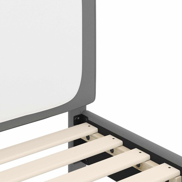 VidaXL Gyerekágy kerettel fejtámlával Világosszürke 80 x 160 cm PU