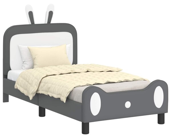 VidaXL Gyerekágy kerettel fejtámlával Világosszürke 80 x 160 cm PU