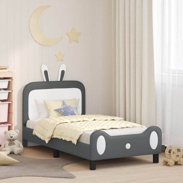 VidaXL Gyerekágy kerettel fejtámlával Világosszürke 80 x 160 cm PU