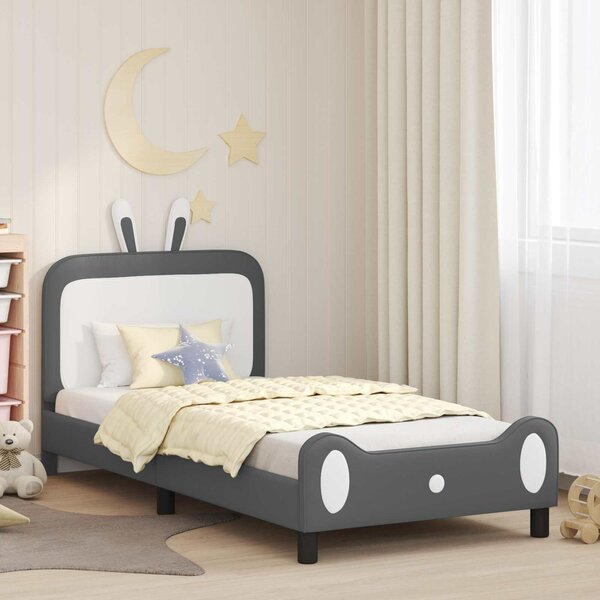 VidaXL Gyerekágy kerettel fejtámlával Világosszürke 80 x 200 cm PU