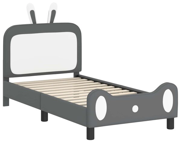 VidaXL Gyerekágy kerettel fejtámlával Világosszürke 80 x 160 cm PU