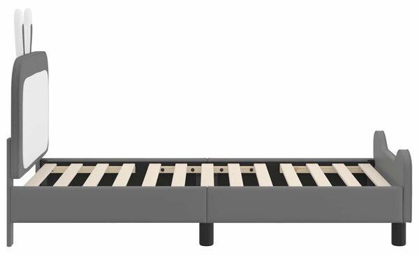VidaXL Gyerekágy kerettel fejtámlával Világosszürke 80 x 160 cm PU