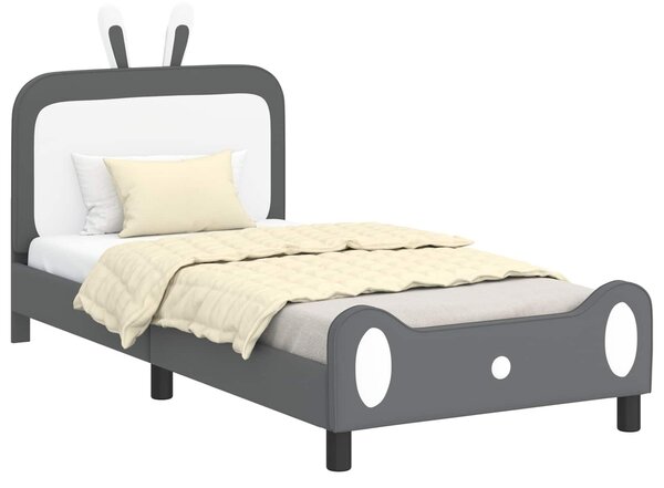 VidaXL Gyerekágy kerettel fejtámlával Világosszürke 80 x 200 cm PU