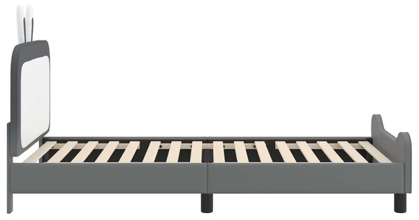 VidaXL Gyerekágy kerettel fejtámlával Világosszürke 80 x 200 cm PU
