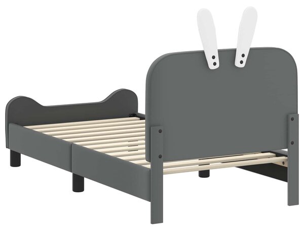 VidaXL Gyerekágy kerettel fejtámlával Világosszürke 80 x 160 cm PU