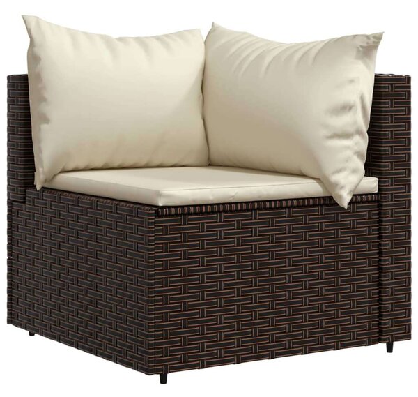 Polyrattan Kerti Ülőgarnitúra - 4 részes - Barna