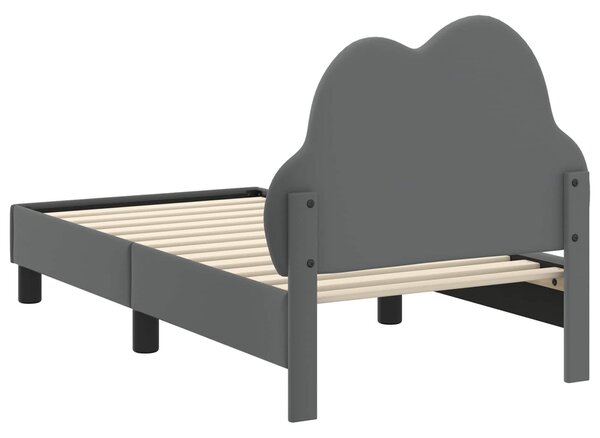 VidaXL Gyerekágy keret fejtámlával Világosszürke 70 x 140 cm PU