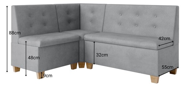 Sarokpad Bolio 140x200 (szürke). Akció -24%