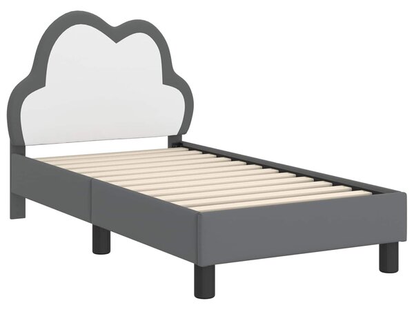 VidaXL Gyerekágy keret fejtámlával Világosszürke 70 x 140 cm PU