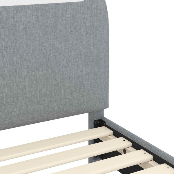 VidaXL Gyerekágy kerettel fejtámlával Világosszürke 90 x 200 cm Szövet
