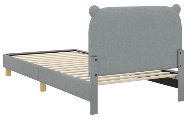 VidaXL Gyerekágy kerettel fejtámlával Világosszürke 90 x 200 cm Szövet