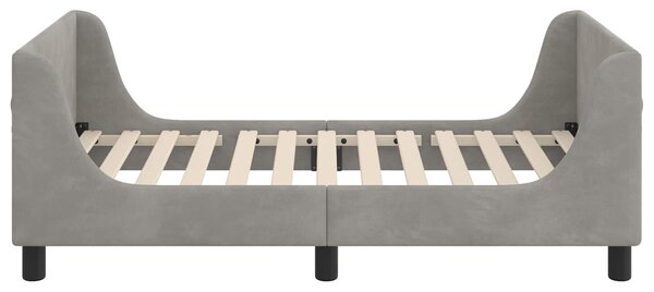 VidaXL Gyerekágy kerettel Világosszürke 80 x 160 cm Bársony
