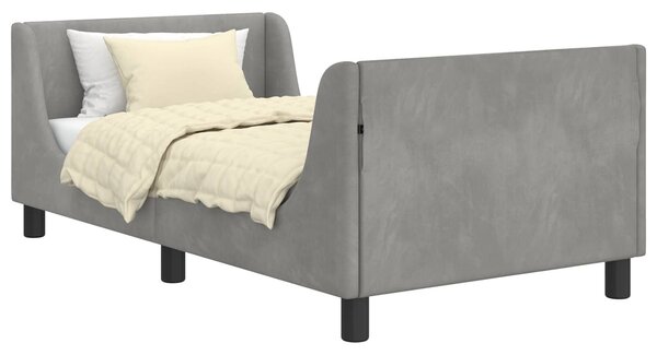 VidaXL Gyerekágy kerettel Világosszürke 80 x 160 cm Bársony