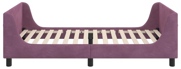 VidaXL Gyerekágy kerettel fejtámlával Lila 90 x 200 cm Bársony