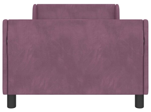 VidaXL Gyerekágy kerettel fejtámlával Lila 90 x 200 cm Bársony