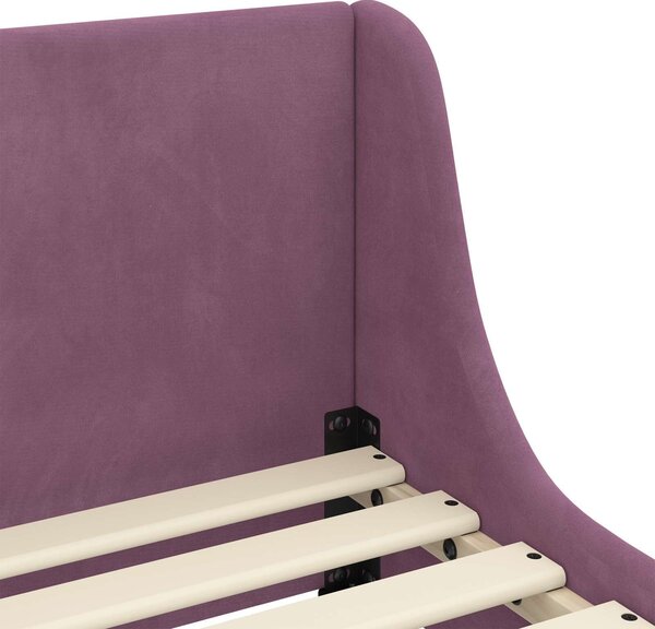 VidaXL Gyerekágy kerettel fejtámlával Lila 90 x 200 cm Bársony
