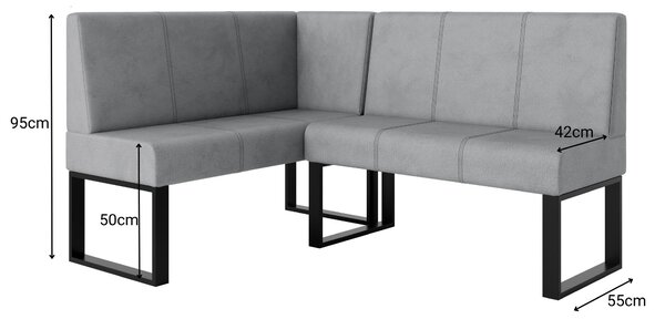 Sarokpad Bernio 140x200 (szürke) (B). Akció -24%