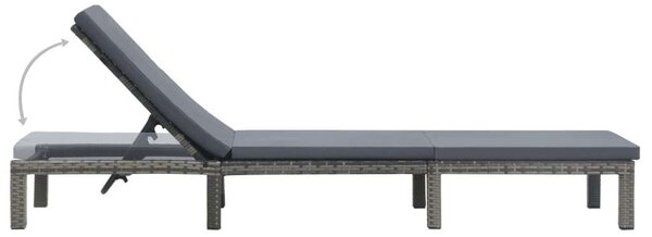 VidaXL Napozóágy - Antracitszürke - 195cm