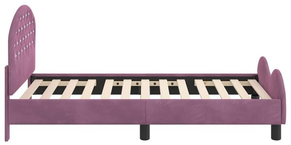 VidaXL Gyerekágy kerettel fejtámlával Lila 80 x 160 cm Bársony