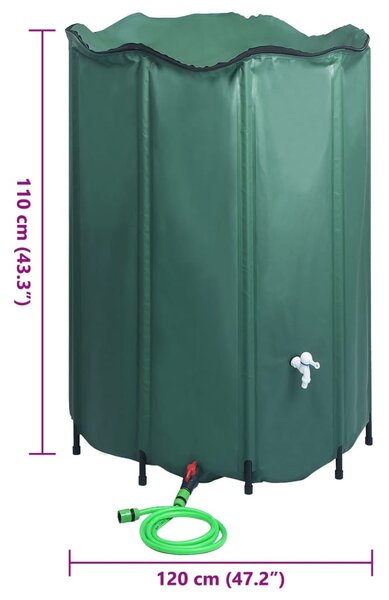 Összecsukható esővízgyűjtő tartály csappal 1250 l