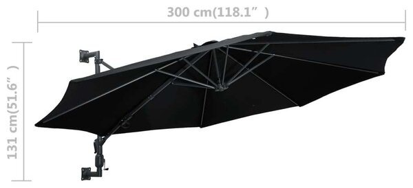 VidaXL Falra Szerelhető Napernyő - 300 cm
