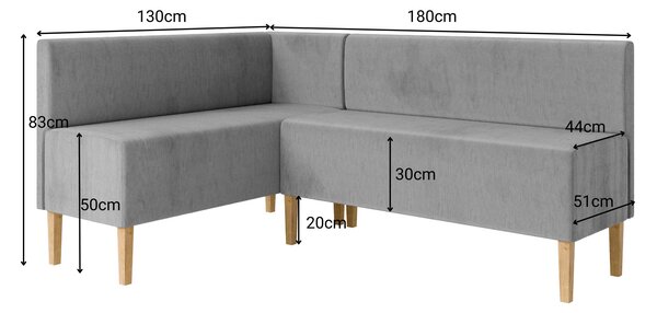 Sarokpad NEVIAM 130x180 (szürke) (B). Akció -25%