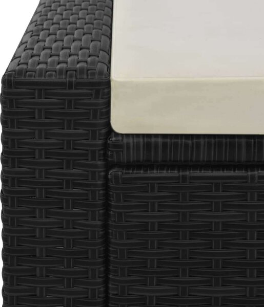 VidaXL Polyrattan Napozóágy - Kétszemélyes - Állítható Háttámlával
