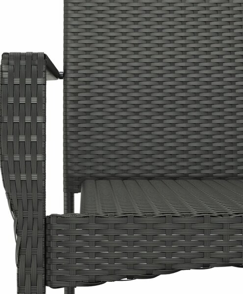 VidaXL 7 részes fekete polyrattan kerti étkezőgarnitúra párnával