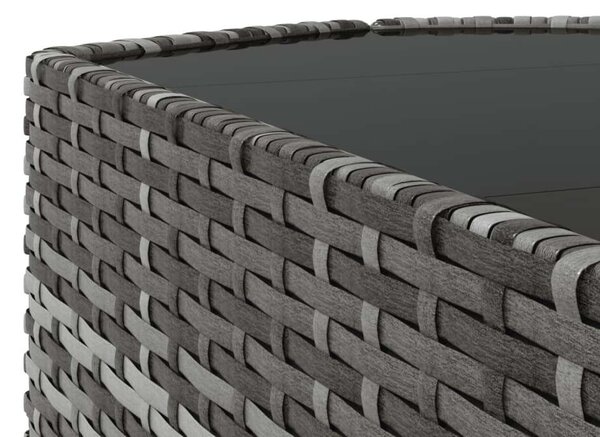 Polyrattan Kerti Ülőgarnitúra - 3 részes - Szürke