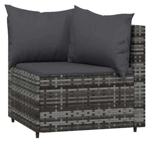Polyrattan Kerti Ülőgarnitúra - 3 részes - Szürke