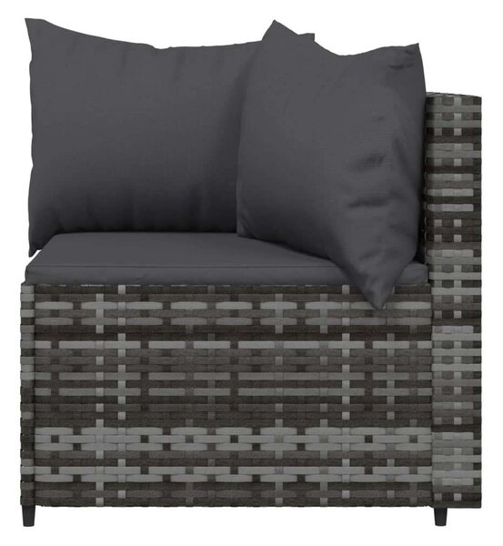 Polyrattan Kerti Ülőgarnitúra - 3 részes - Szürke