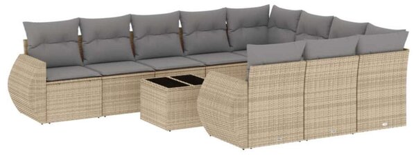 VidaXL Polyrattan Kerti Ülőgarnitúra - Bézs - 11 részes