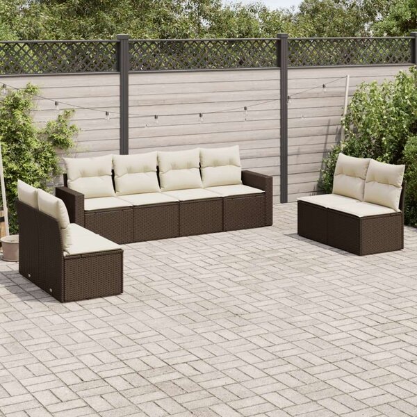 VidaXL Polyrattan Kerti Ülőgarnitúra - 8 részes - Barna