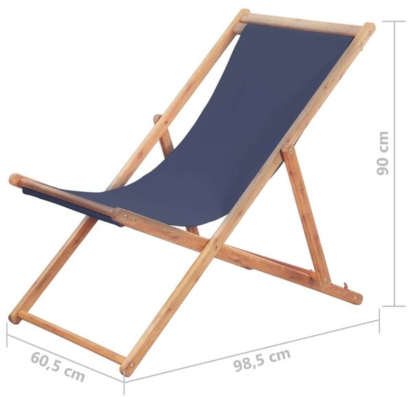 VidaXL Strandszék - Összecsukható - Kék