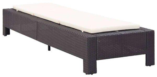 VidaXL Napozóágy - Polyrattan - Fekete - 220cm